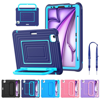 Kids Shockproof Strap iPad Air 11" M4 2026 Apple Case Cover Air11 8th Gen Ripple Pattern