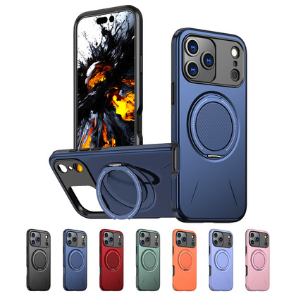 Heavy Duty iPhone 17 Pro Max MagSafe Wireless Charging 360 Rotate Ring Stand 2-Layer Case Cover Apple ProMax