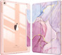 iPad 10.2" 2021 9th Gen Case Cover Clear Back Pen Holder Apple Marble