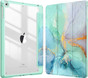 iPad 9.7" 2018 6th Gen Case Cover Clear Back Pen Holder Apple Marble