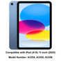 Compatible model: Apple iPad (A16) 11-inch 2025 (a.k.a. iPad (A16) 11", iPad 11th Gen, iPad A16, released in Mar 2025). (2)