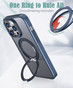 iPhone 15 Pro Max Frosted Back MagSafe Wireless Charging 360 Rotate Ring Stand Case Cover Apple