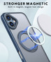 iPhone 16 Frosted Back MagSafe Wireless Charging 360 Rotate Ring Stand Case Cover Apple