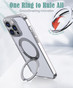 iPhone 14 Pro Max Clear Back MagSafe Wireless Charging 360 Rotate Ring Stand Case Cover Apple
