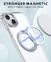 iPhone 15 Clear Back MagSafe Wireless Charging 360 Rotate Ring Stand Case Cover Apple