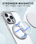 iPhone 15 Pro Max Clear Back MagSafe Wireless Charging 360 Rotate Ring Stand Case Cover Apple