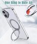 iPhone 16 Clear Back MagSafe Wireless Charging 360 Rotate Ring Stand Case Cover Apple