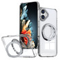 iPhone 16+ Plus Clear Back MagSafe Wireless Charging 360 Rotate Ring Stand Case Cover Apple