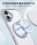 iPhone 16+ Plus Clear Back MagSafe Wireless Charging 360 Rotate Ring Stand Case Cover Apple