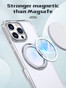 iPhone 16 Pro Max Clear Back MagSafe Wireless Charging 360 Rotate Ring Stand Case Cover Apple