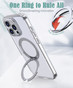 iPhone 16 Pro Max Clear Back MagSafe Wireless Charging 360 Rotate Ring Stand Case Cover Apple