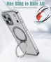 iPhone 17 Pro Max Clear Back MagSafe Wireless Charging 360 Rotate Ring Stand Case Cover Apple ProMax