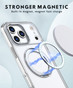 iPhone 17 Pro Max Clear Back MagSafe Wireless Charging 360 Rotate Ring Stand Case Cover Apple ProMax