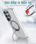 Samsung Galaxy S23 Ultra 5G Clear Back MagSafe Wireless Charging 360 Rotate Ring Stand Case Cover S918
