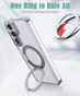 Samsung Galaxy S24 5G Clear Back MagSafe Wireless Charging 360 Rotate Ring Stand Case Cover S921