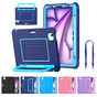 Kids Shockproof Strap iPad Air 11" M3 2025 Apple Case Cover Air11 7th Gen Ripple Pattern