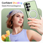Shockproof Samsung Galaxy S22 Ultra 5G MagSafe Wireless Charging 360 Rotate Stand Case Cover Colour Ring S908