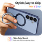 Shockproof Samsung Galaxy S24 FE 5G MagSafe Wireless Charging 360 Rotate Stand Case Cover Colour Ring S721