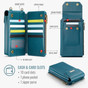 CaseMe Universal Phone Wallet Case Large Capacity Bag w/ 10 Card Slots & Shoulder Wrist Straps Me40