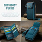 CaseMe Universal Phone Wallet Case Large Capacity Bag w/ 10 Card Slots & Shoulder Wrist Straps Me40
