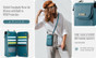 CaseMe Universal Phone Wallet Case Large Capacity Bag w/ 10 Card Slots & Shoulder Wrist Straps Me40