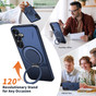 Heavy Duty Samsung Galaxy S25+ Plus 5G MagSafe Wireless Charging 360 Rotate Ring Stand 2-Layer Case Cover S936