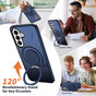 Heavy Duty Samsung Galaxy A37 5G 360 Rotate Ring Stand 2-Layer Case Cover A376