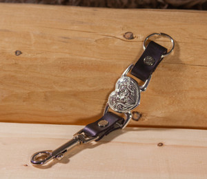 Leather Key Chain with Heart - Black