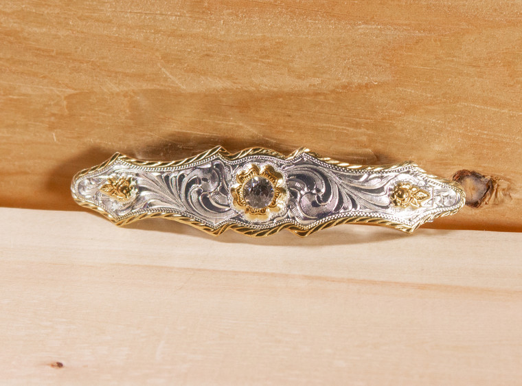 Silver/Gold Barrette with Rhinestones