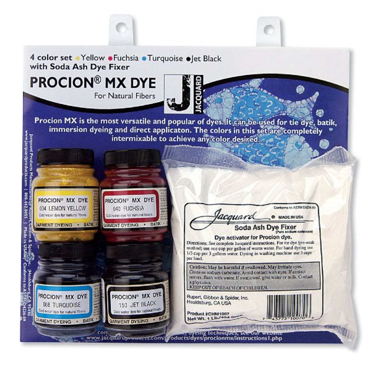 Jacquard Acid Dye Set Yellow, Turquoise, Red & Black