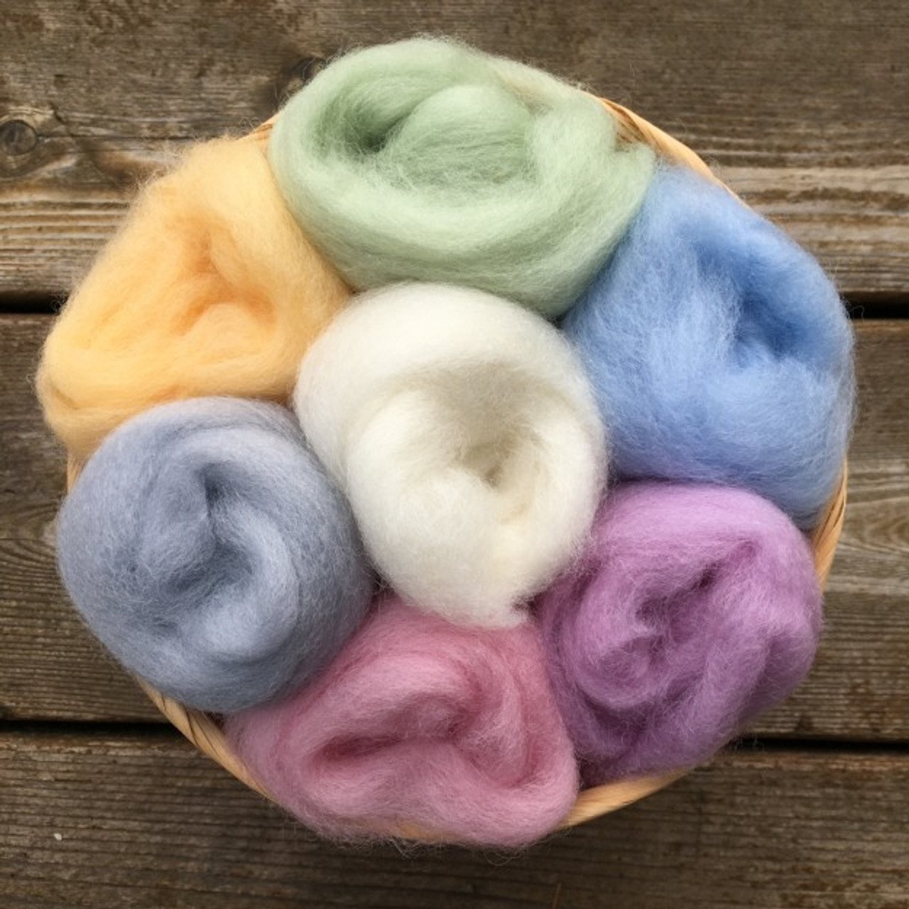 Dyed Wool Roving -16 Pastel Colors