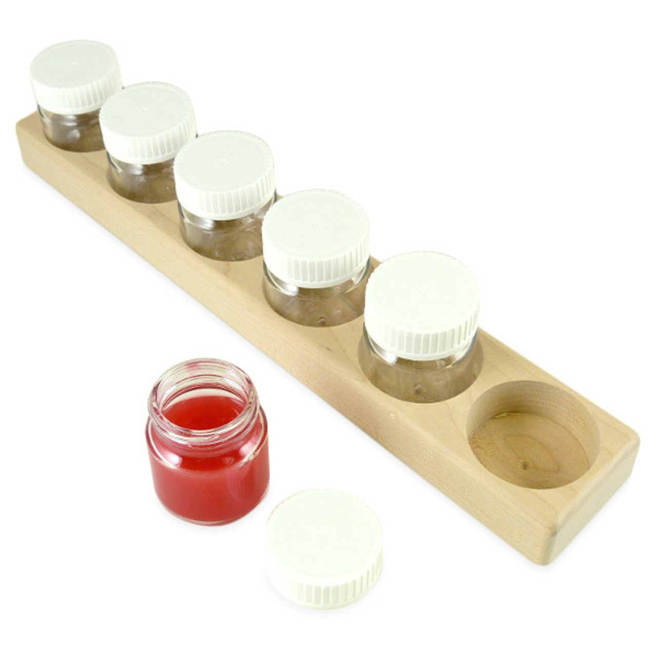 cherry wooden toys paint jar holder USA made