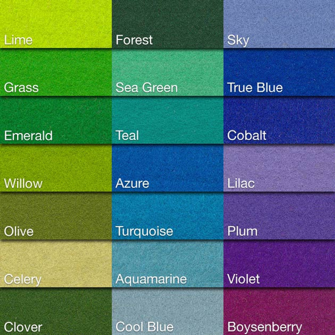 Forest Green Color Chart