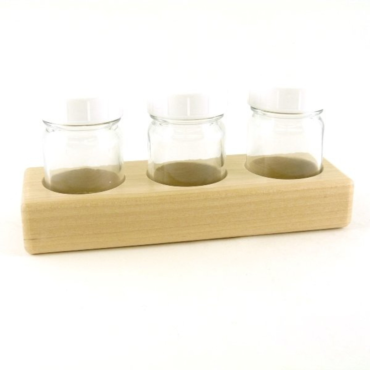 Wooden Holder for Three Paint Jars