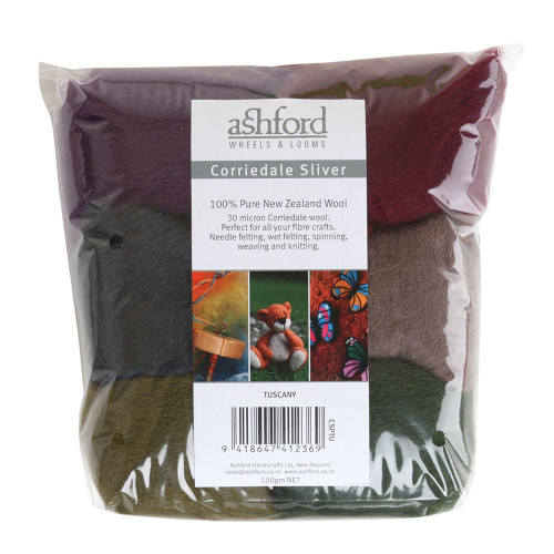Ashford Corriedale Wool Roving Pack - Tuscany