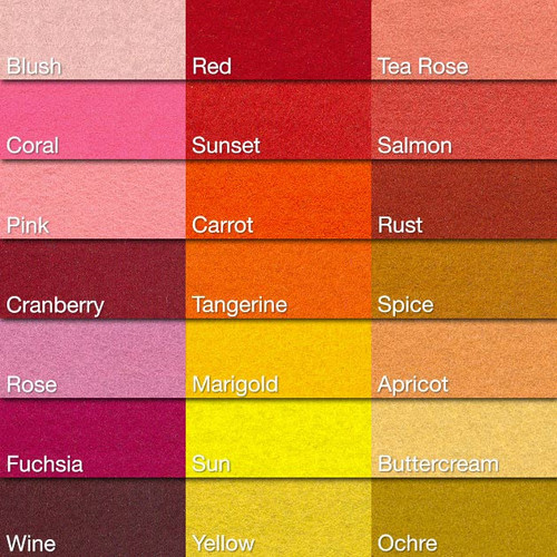Warm Colour Chart