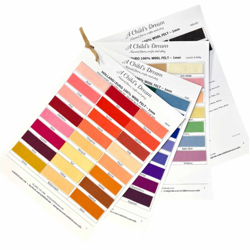 100% Merino Wool Felt Swatch Card