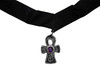 Choker Velvet Cross W Purple