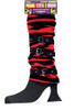 Legwarmer Rd/bk W Buckle