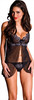 Babydoll W/thong Black Md