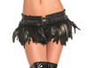 Feather Mini Skirt Black