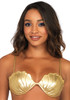 Mermaid Shell Bra Gold Lg Ad