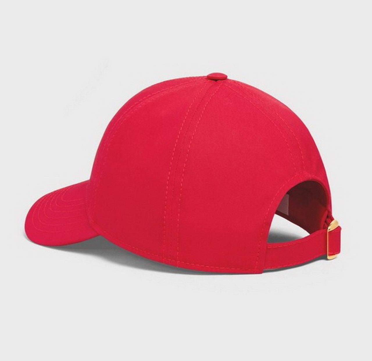 Celine NO.16 Cotton Red Baseball Cap Rouge