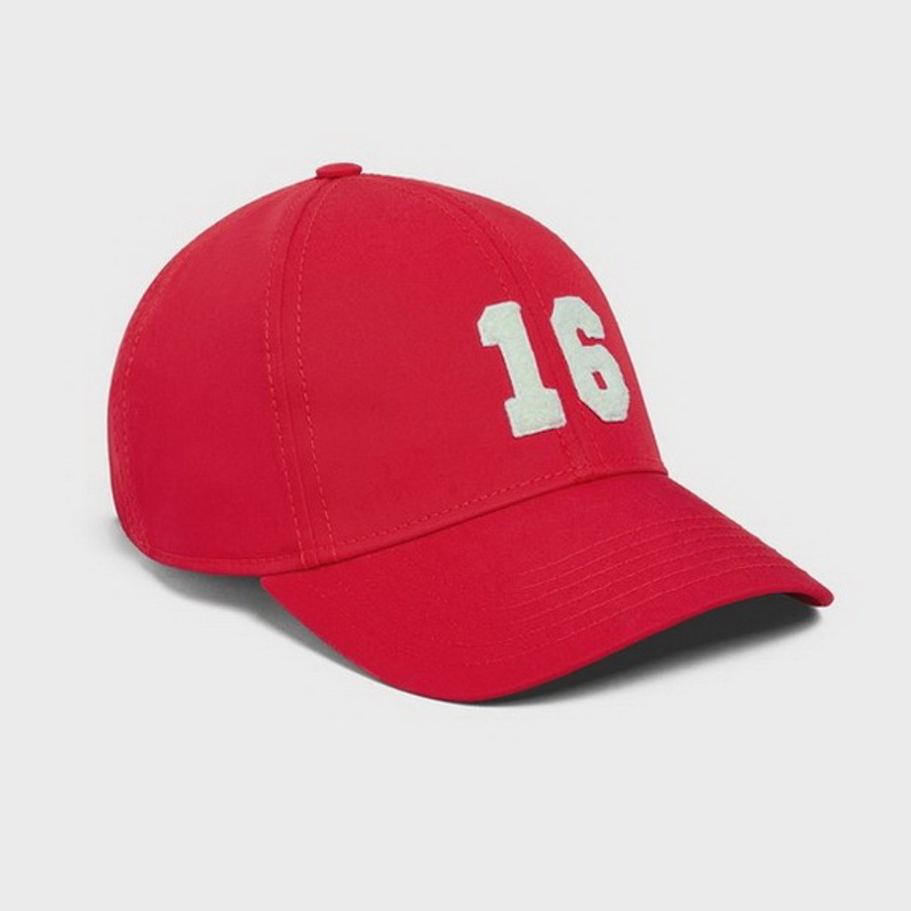 Celine NO.16 Cotton Red Baseball Cap Rouge