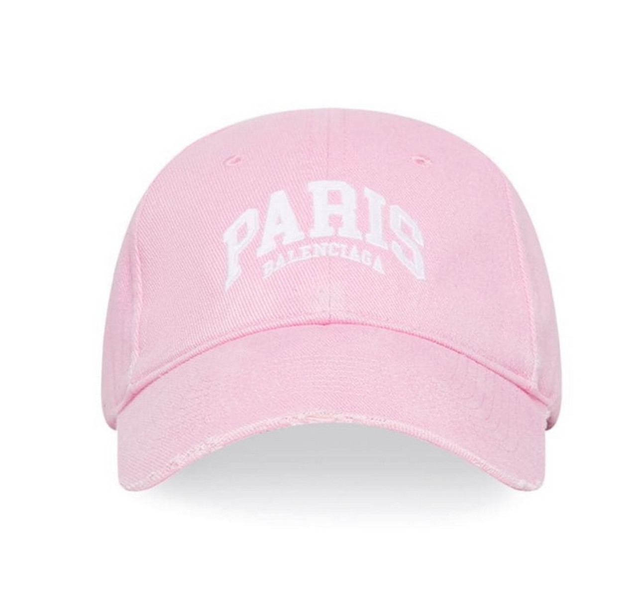 Balenciaga Paris Embroidered Logo Baseball Cap Pink/White