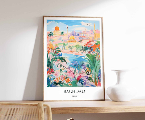 2_Baghdad Poster, Iraq Poster, Middle East Poster, City Poster, Travel Poster, W