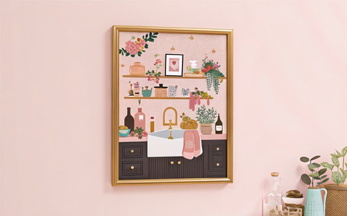 Kitchen Sink Boho Cottage Core Victorian Art Print - Unframed A6 A5 A4 A3 A2 - F
