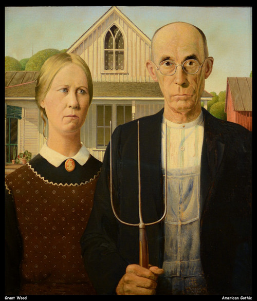 grant-wood---american-gothic--jpb_17371678812_o(1) Poster Canvas Movie Film Prin