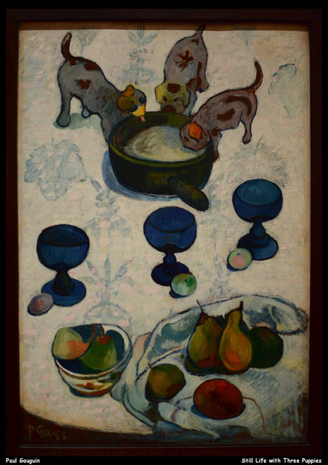paul-gauguin---still-life-with-three-puppies--jpb_23721430460_o(1) Poster Canvas