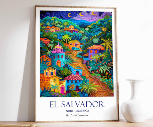 10_El Salvador Print, El Salvador Travel Poster, North America Travel Poster, Ca